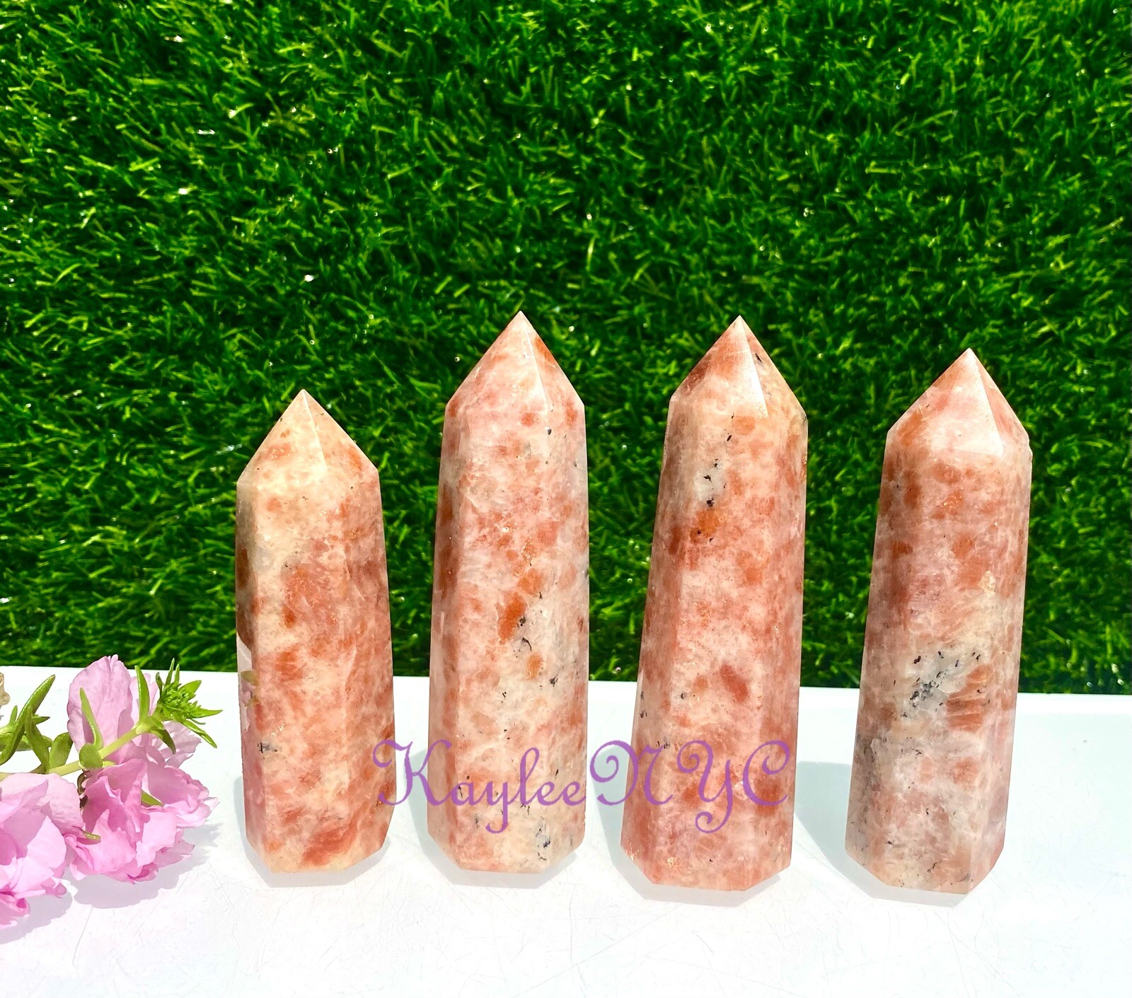 Wholesale Lot 1 Lb Natural Sun Stone Obelisk Tower Point Crystal Natural Energy