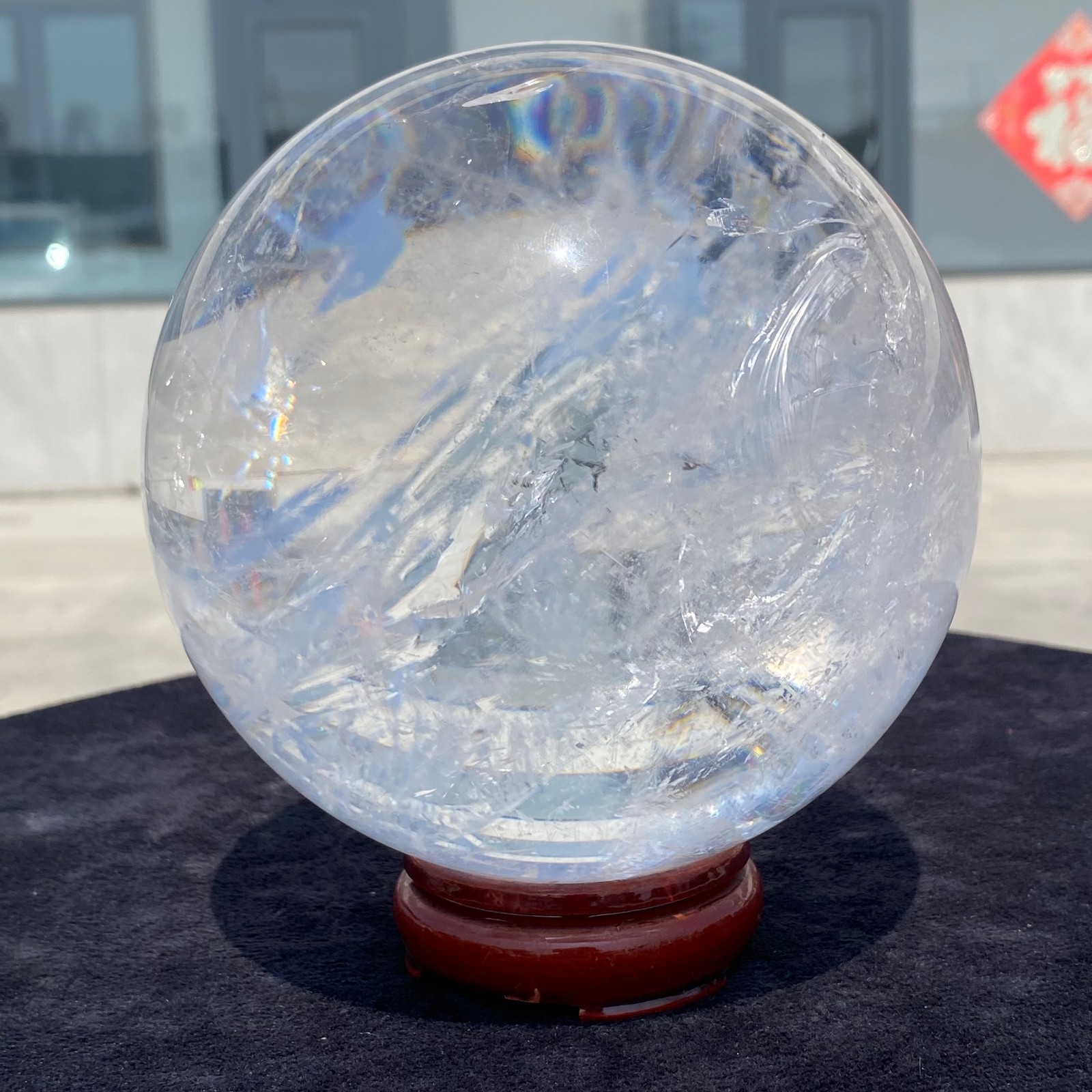 7.82LB white crystal transparent quartz crystal ball Reiki repair