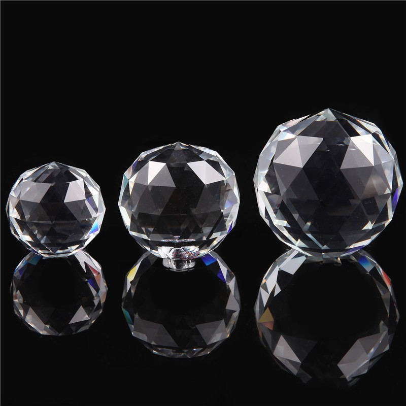 Cut Crystal Clear Prisms Sphere Decor Feng Shui Gazing Ball Feng Shui Faceted