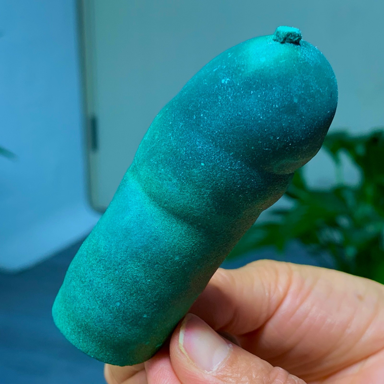 205G Natural VELVET Azurite/Malachite cat’s eye specimen crystal mineral-Congo