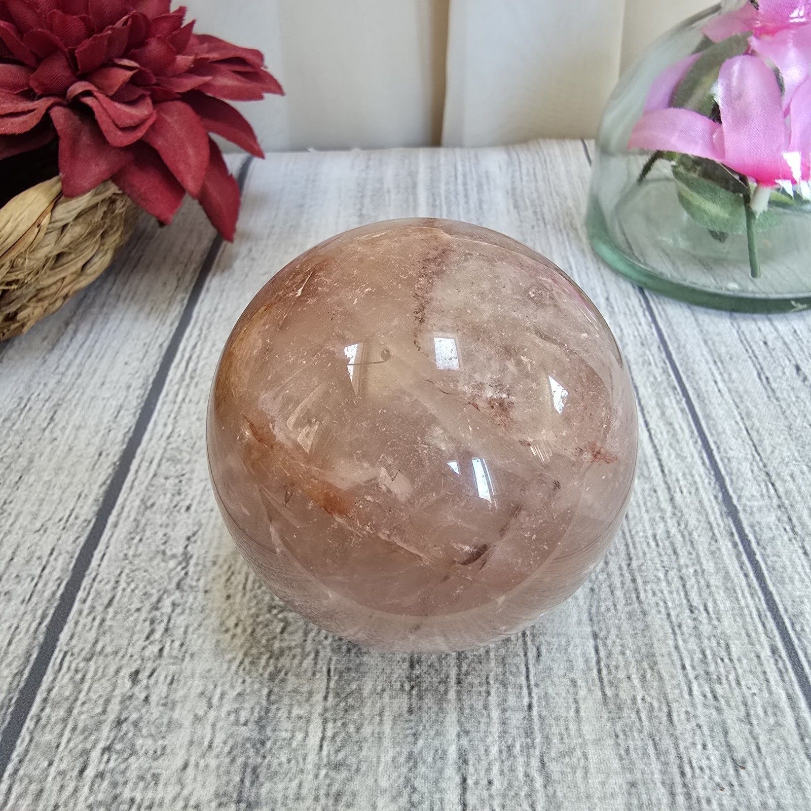 61mm Hematoid Quarts Crystal Sphere lots of depth (4)