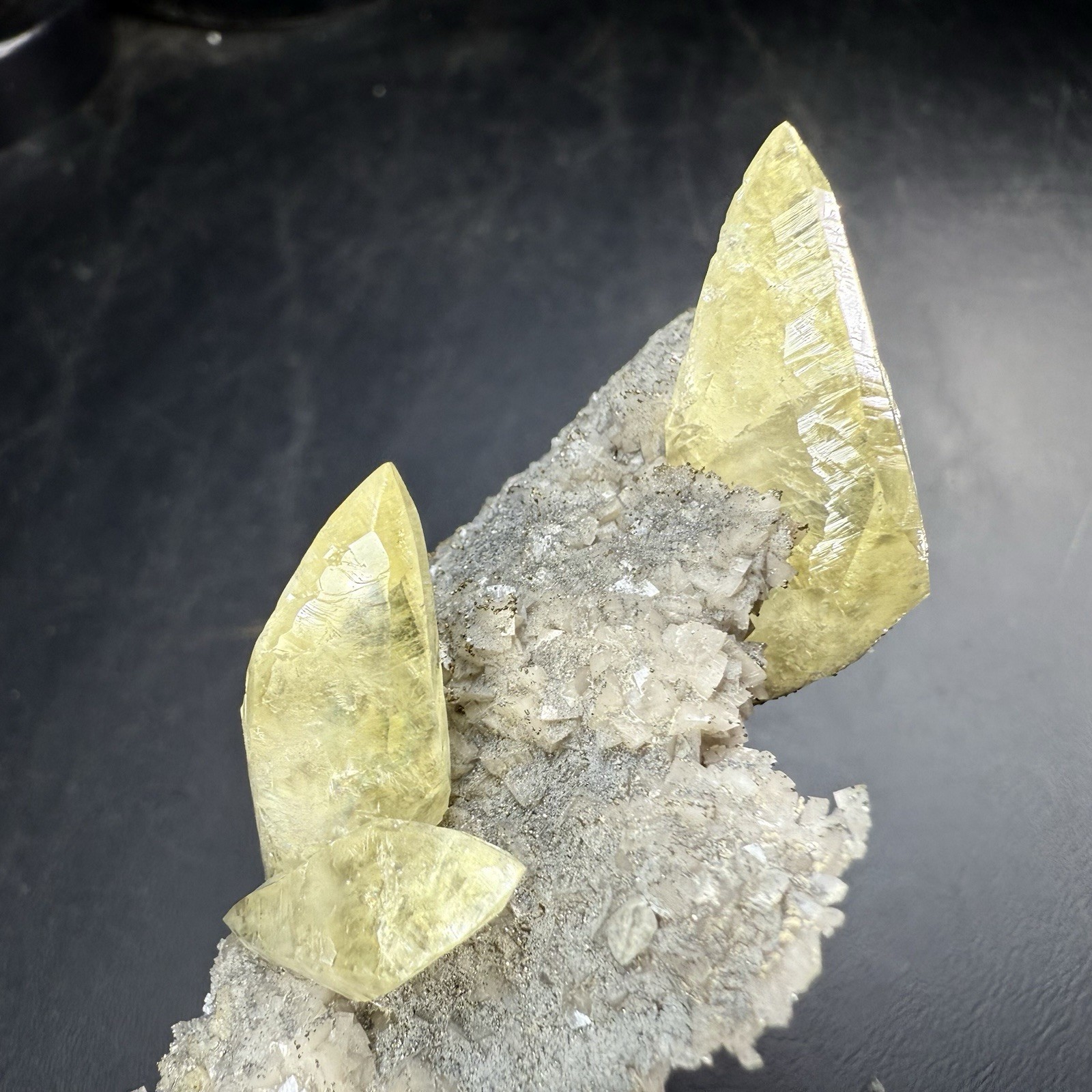 Calcite Crystals with Chalcopyrite Pyrite & Dolomite on Matrix / Missouri