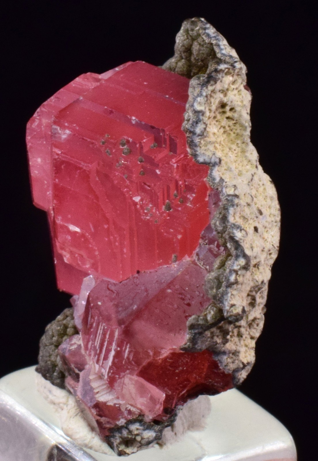 2.1cm RHODOCHROSITE STEPPED CRYSTALS PERU OLD STOCK UCHUCCHACUA MINE RB731
