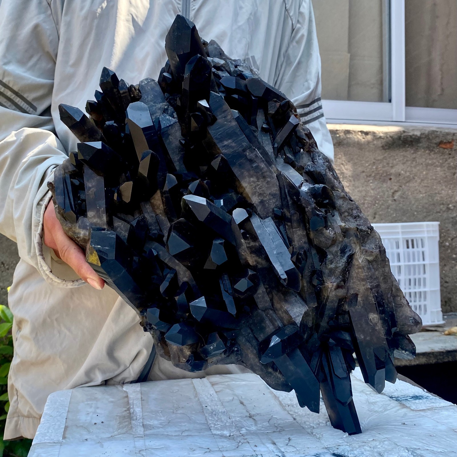 26LB Tea black Crystal quartz Cluster Mineral Specimen Healing reiki