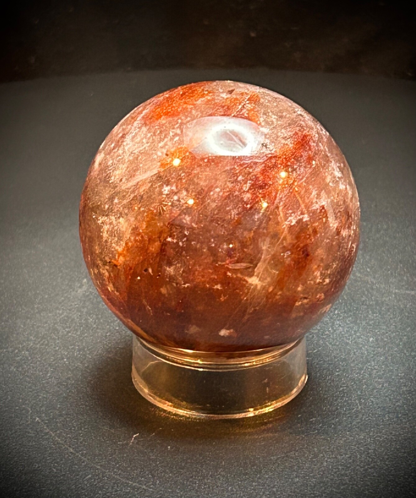 1.9″ Fire Quartz Sphere With Acrylic Stand 5.8oz
