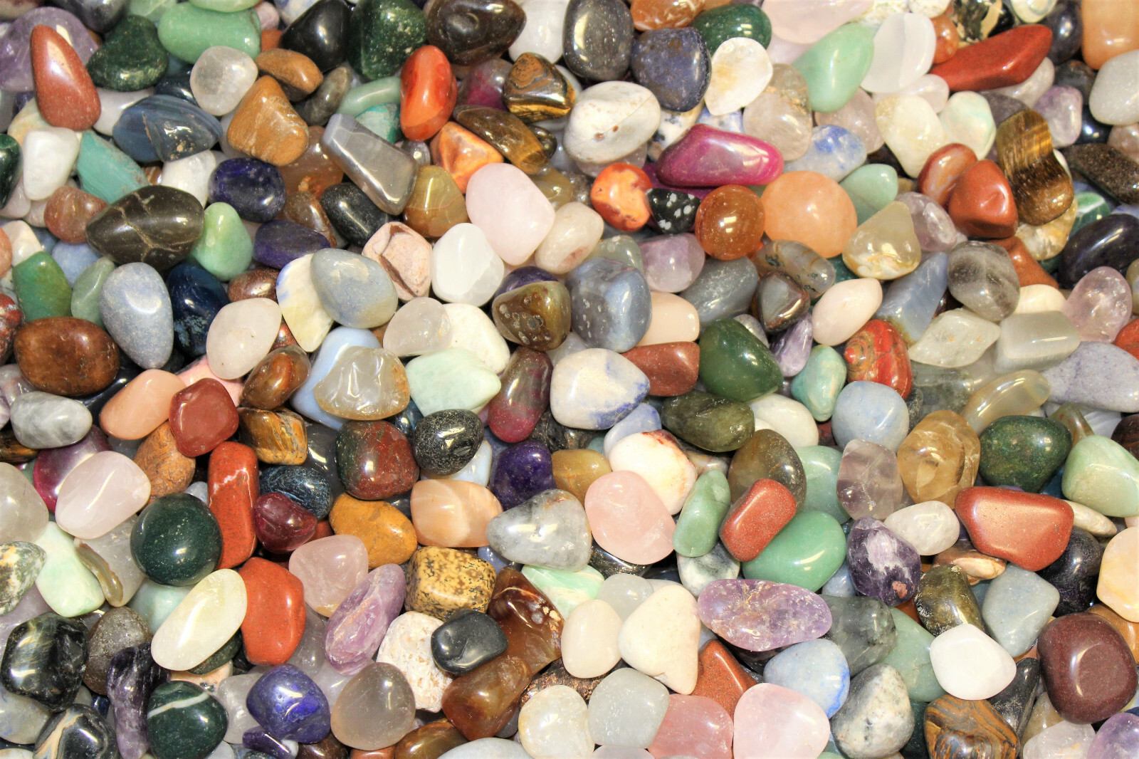 Assorted Mixed Tumbled Stones 1/2 lb Wholesale Bulk Lot MEDIUM Chakra Reiki 8 oz