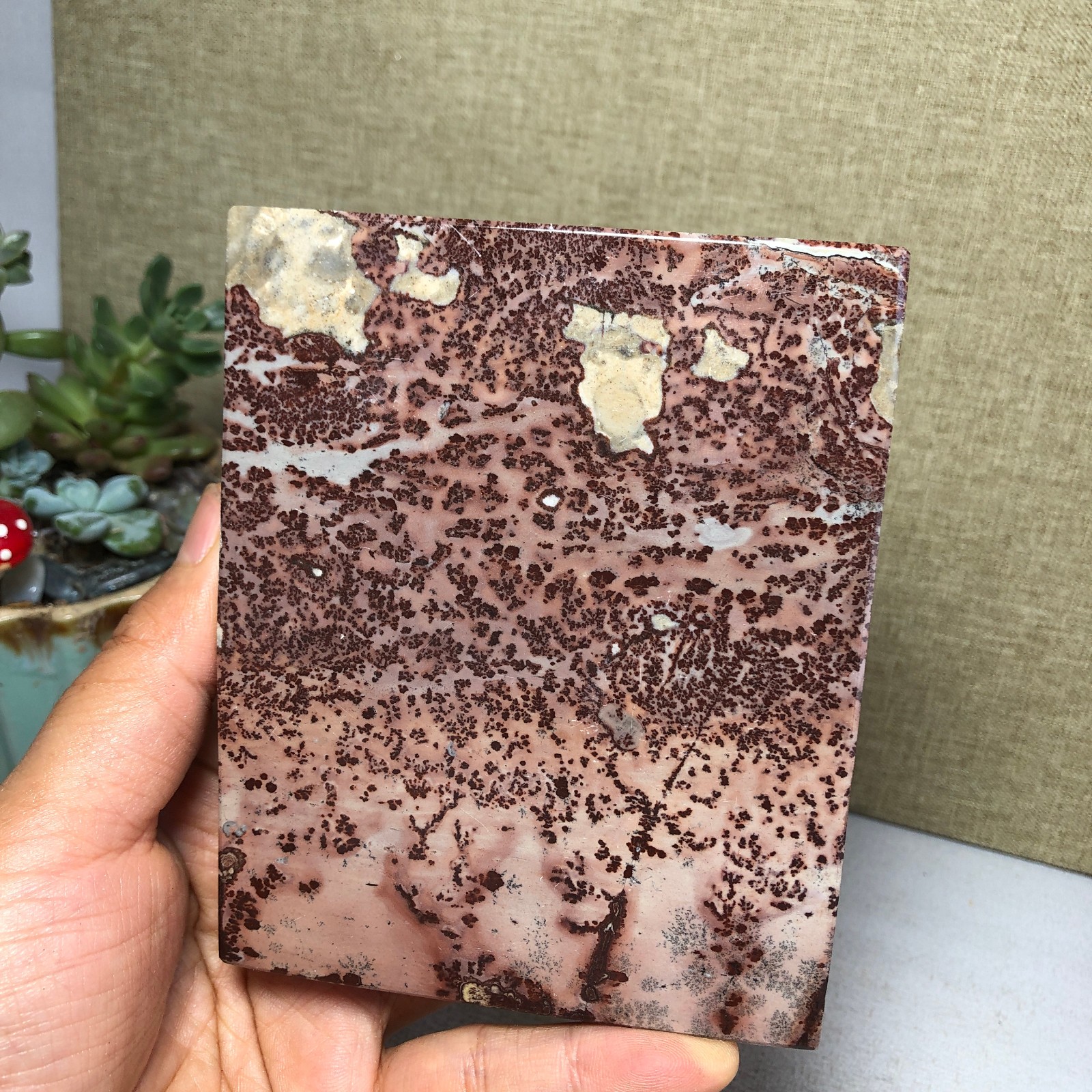 Natural Chinese painting stone crystal ornaments pictographic landscape A5080
