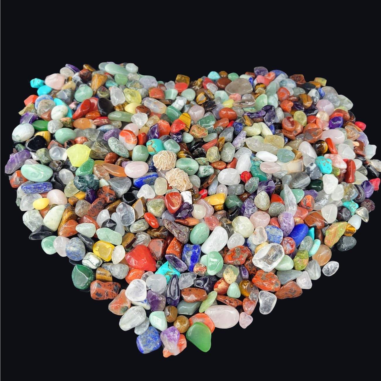 400+ Gemstones & Crystals Set, Tumbled Chips for Jewelry Making & Chakra Balanci