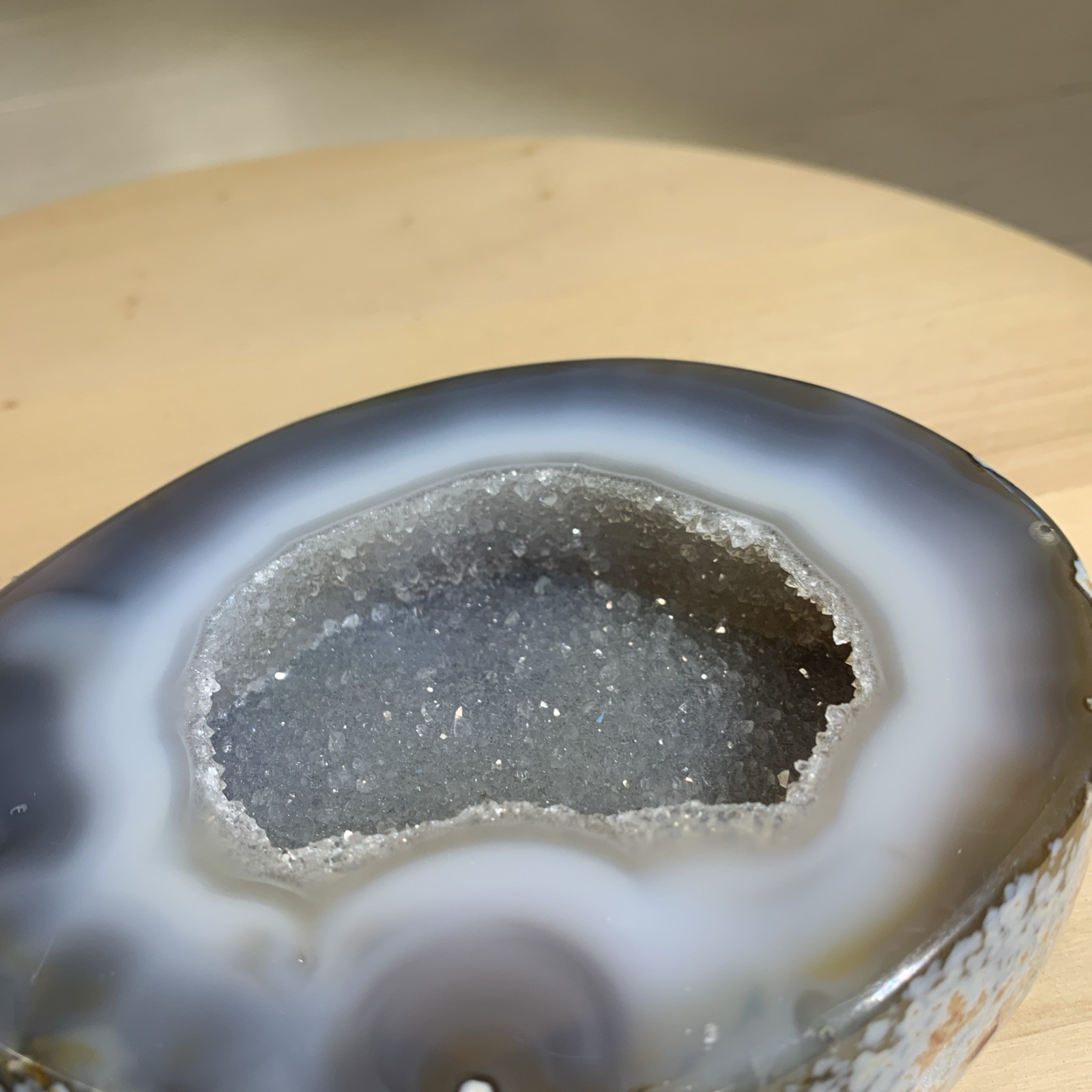 Open‑Mouth Agate Crystal Basin, Positive Energy Prosperity Tabletop Ornament