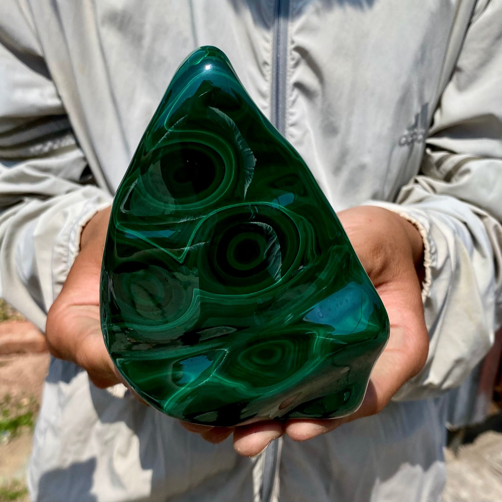 2.2LB Natural glossy Malachite transparent cluster rough mineral sample