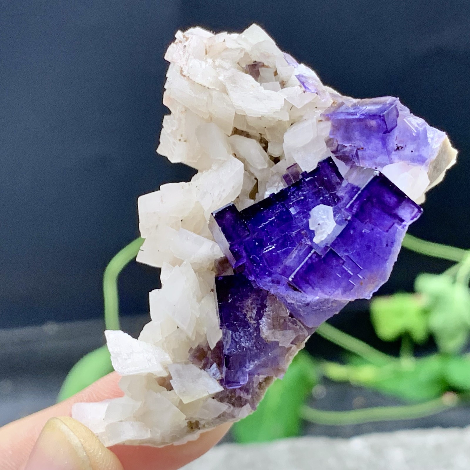 50G Natural purple, QR code fluorite, mineral specimen/China