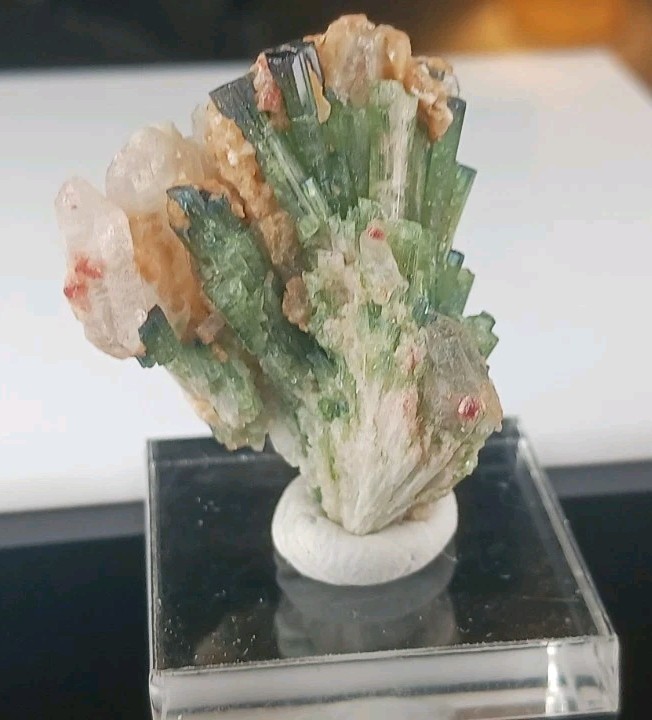 69.3ct Bicolor Tourmaline Crystal Spray, Quartz Crystals & Albite, Cruzeiro Mine