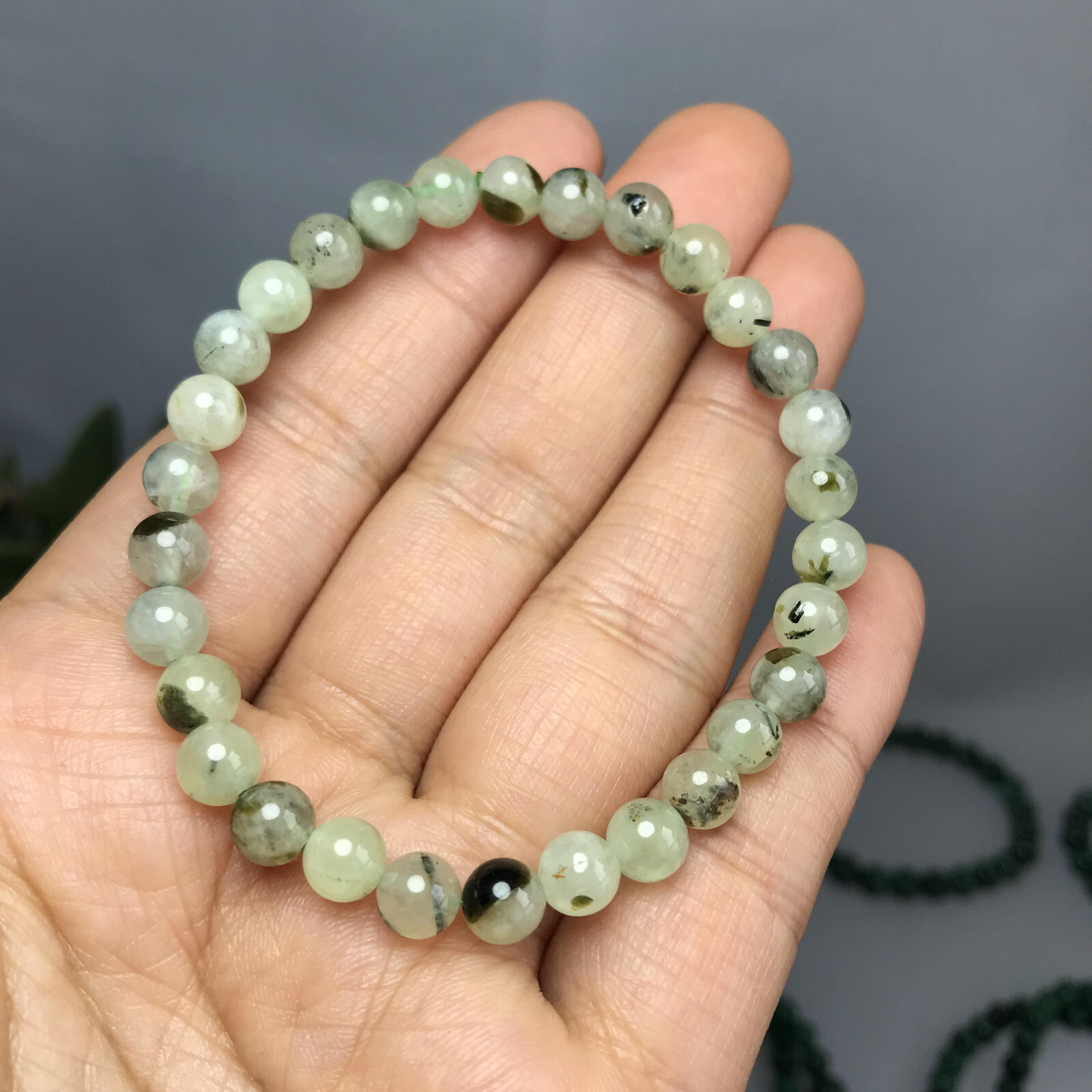 6mm Natural Polish Clear Grape stone bracelets Crystal ball sphere Specimen