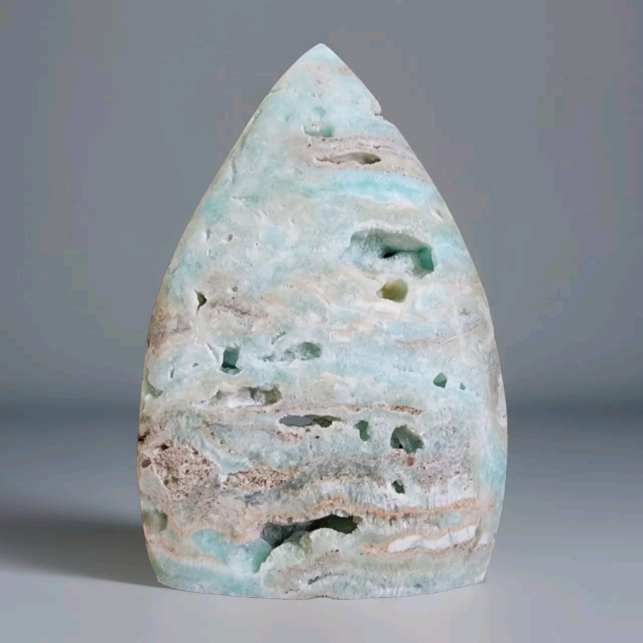 Natural Crystal Hemimorphite Teardrop Freeform Ornament Flame – USA