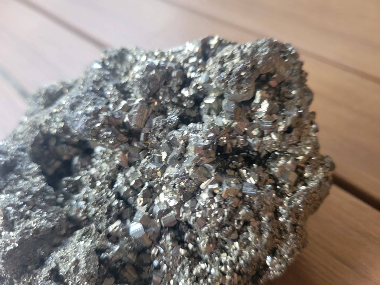 Large Pyrite Cluster Mineral Rock – 4.25”x3.5”x2.25” – (Fool’s Gold) – 2.5 lb