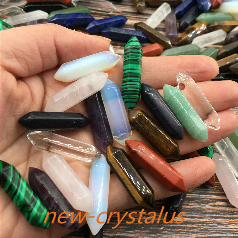 Wholesale! A Lot Natural Obelisk Quartz Crystal Wand Double Point Reiki Healing