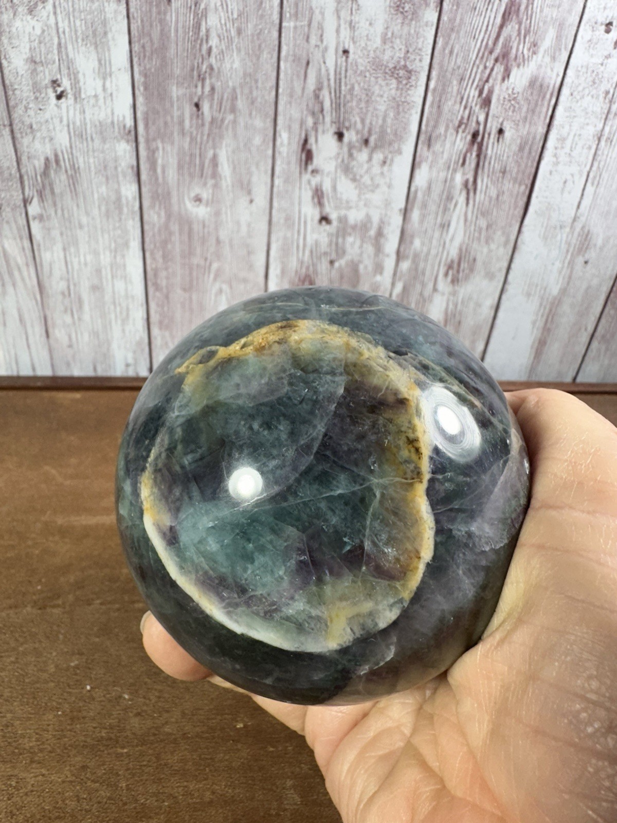 Flourite Sphere Green Purple Ball Gazing 1017 Gram See All Pics For True Beauty