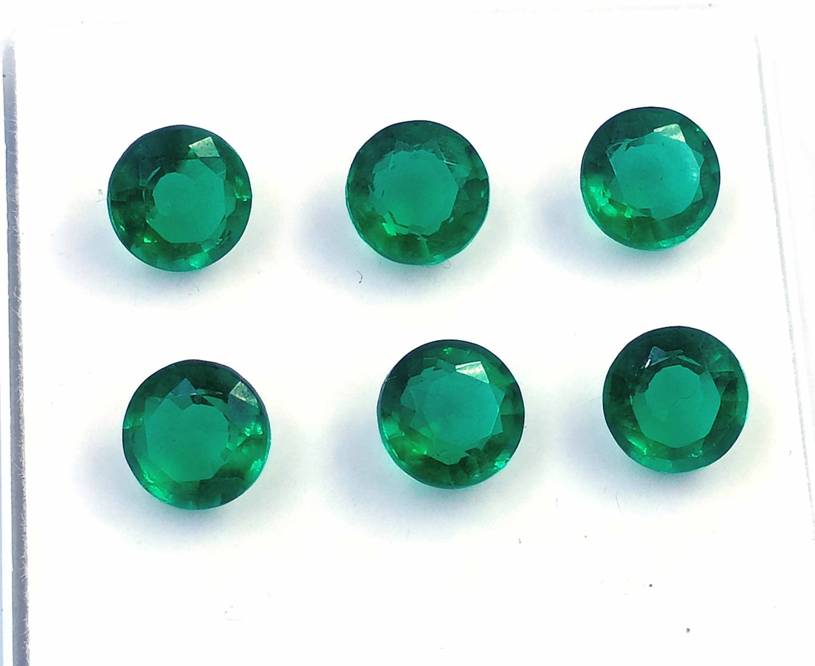 6 PCS Natural Green Emerald Round Cut 8 x 5 mm Lot IGL Loose Gemstone 6GHB