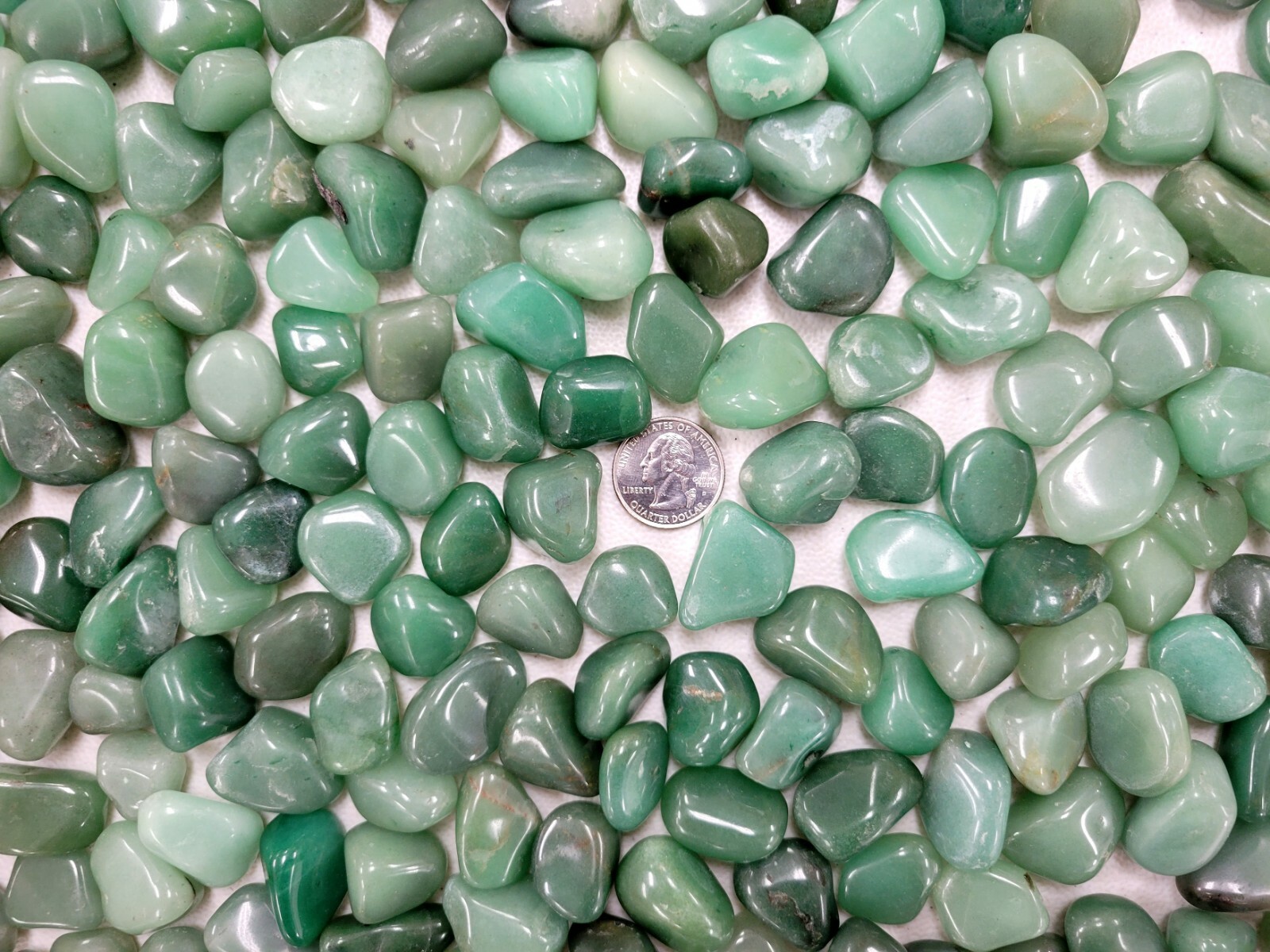 Bulk Tumbled Green Aventurine Crystals 1/2 inch to 1 inch Natural Healing Stones