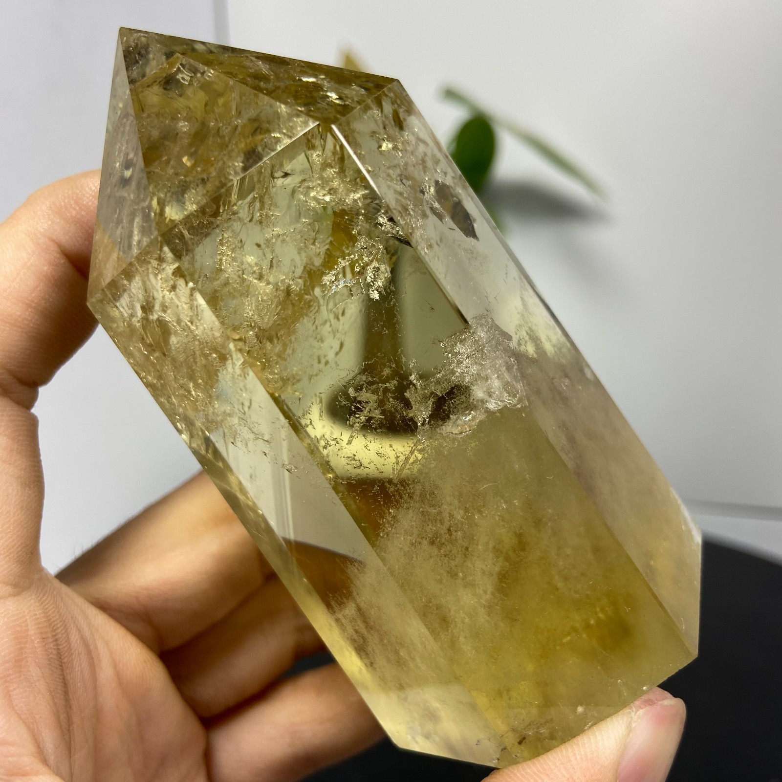 290g Natural smoky Citrine Obelisk Quartz Crystals specimen tower Healing Gems
