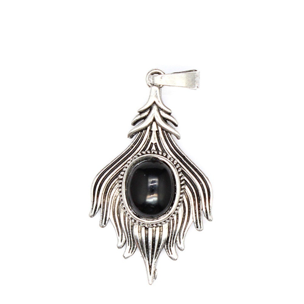 Vintage Fox Tail Charm Pendant Crystal Stone DIY HandCarved Fashion Jewelry Gift