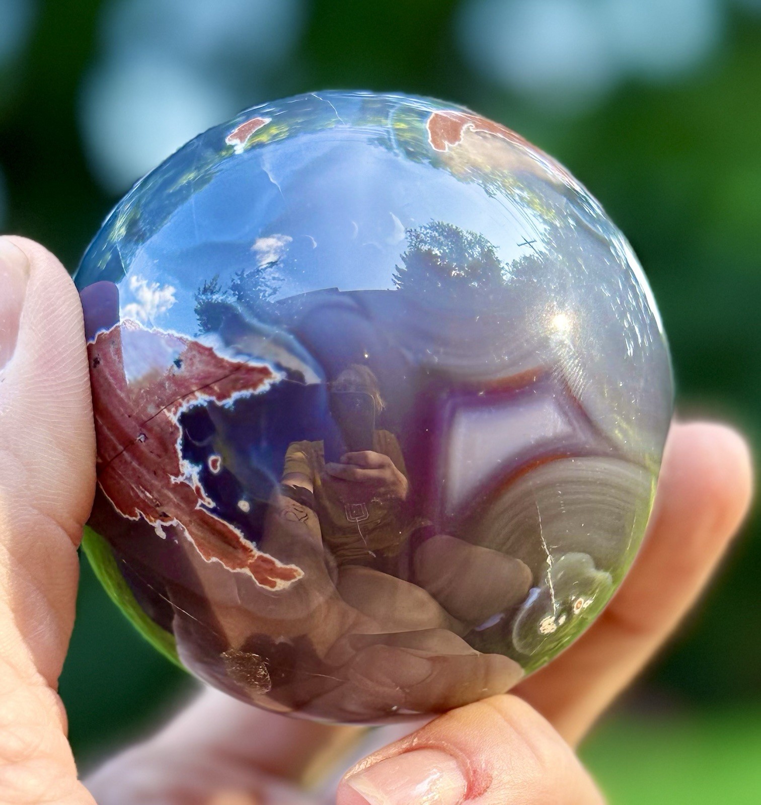 Football Agate Sphere 75mm/600g