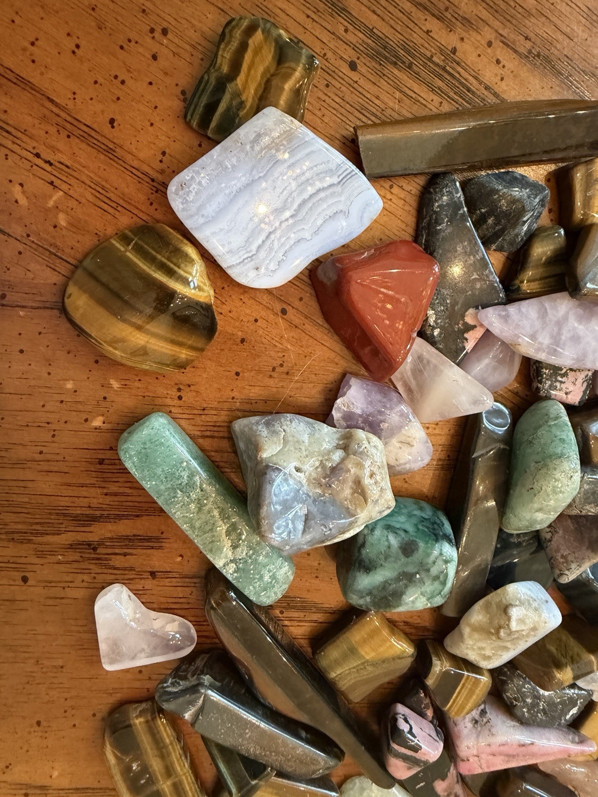 Mixed Tumbled Stones Pendant Size Assorted Gemstones Bulk -Over 2 Pounds