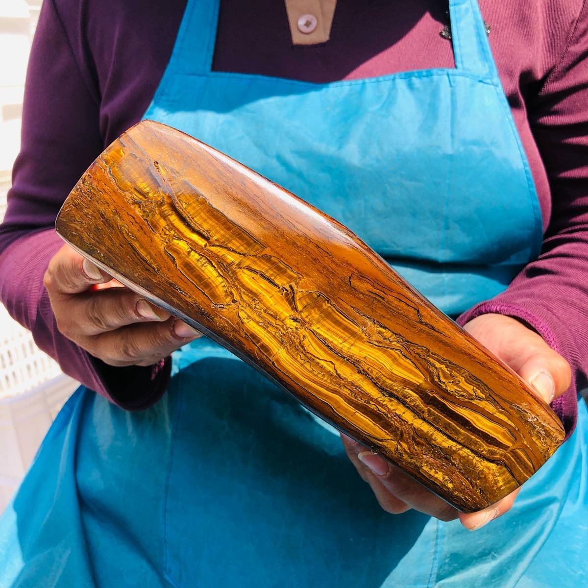 7.1 LB Natural Tiger Eye Polished Specimen Home Decor Raw Healing Stone 5343