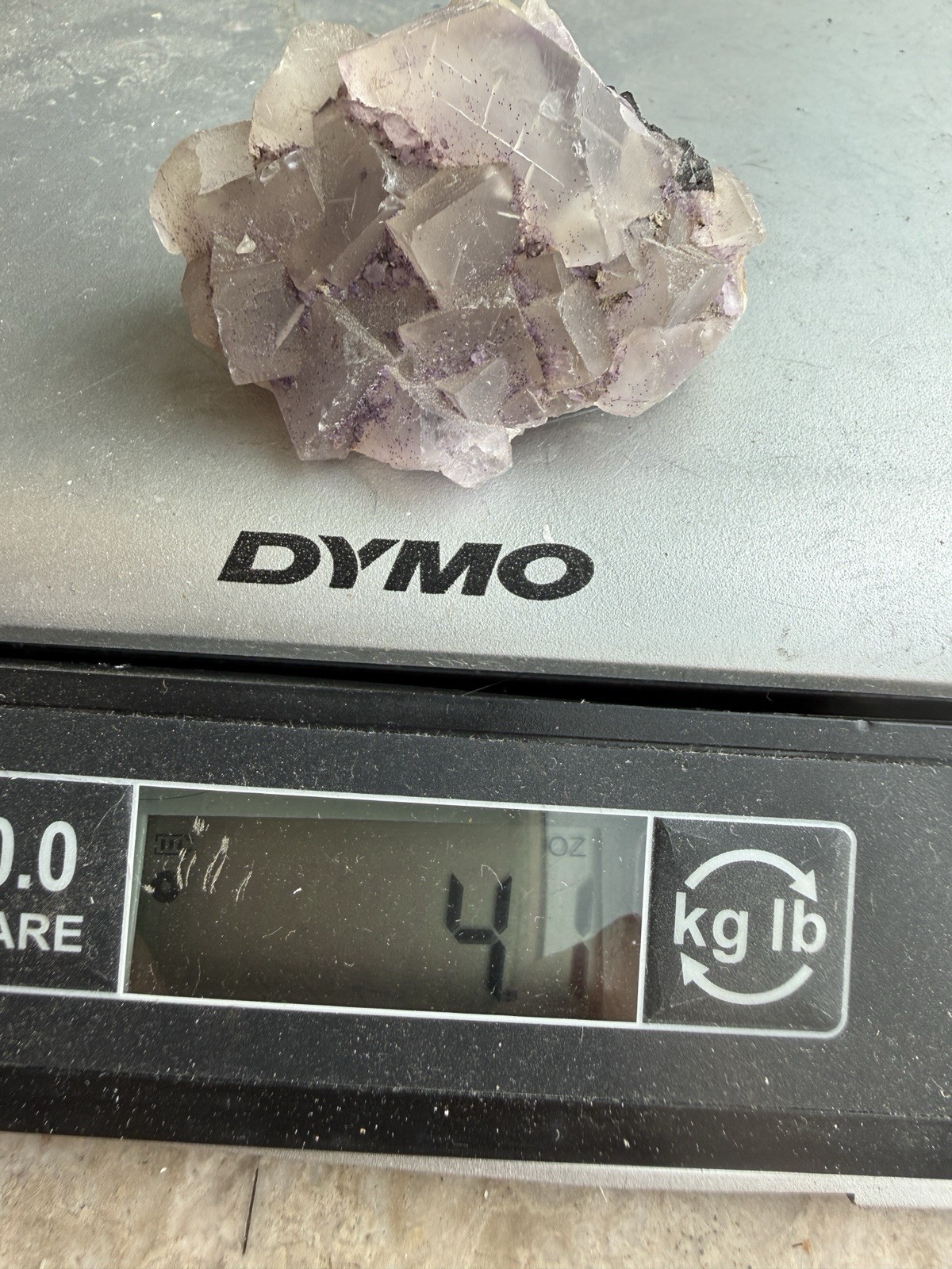 450g Transparent Light Purple Cubic Fluorite Crystal Cluster Mineral Specimen
