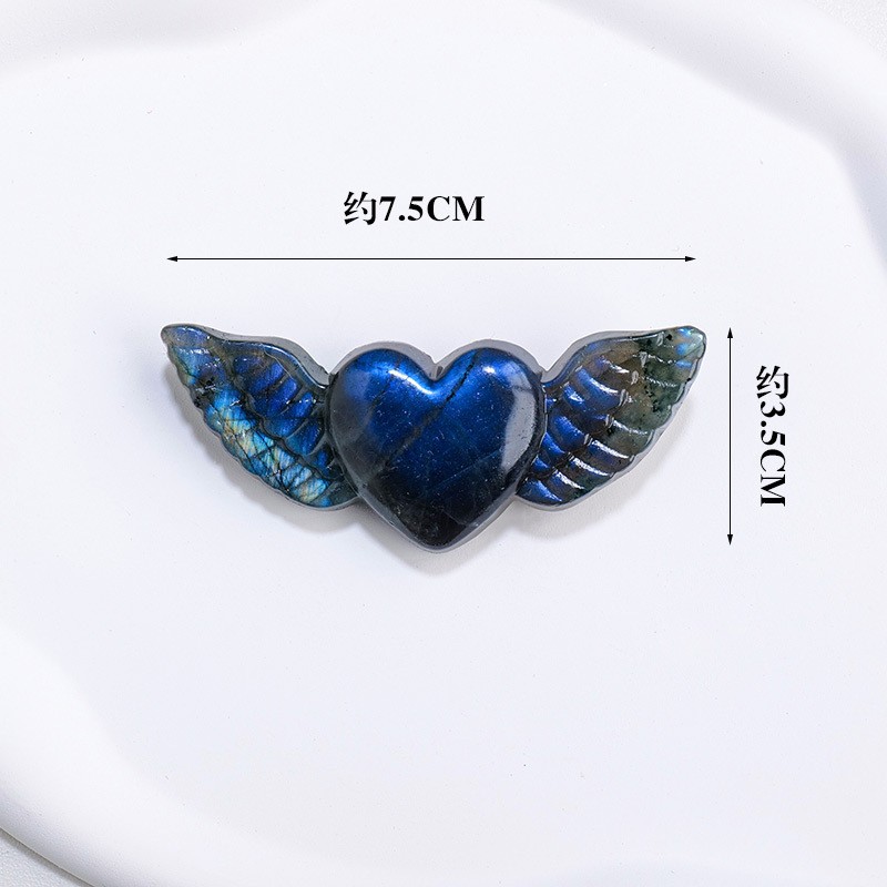 Natural Crystal Blue Light Moonstone Nine Tailed Fox Rose Ornament