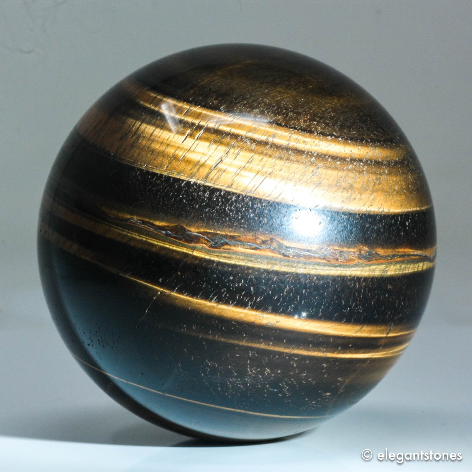 457g69mm Yellow Tiger Eye Sphere Large Crystal Ball Natural Quartz Healing Stone