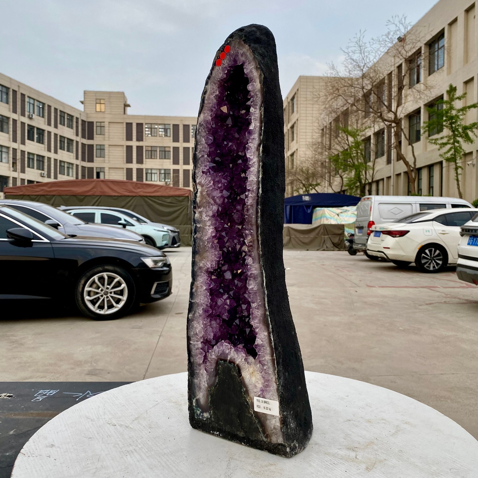 35LB Natural Amethyst Geode Quartz Crystal Cluster Cathedral Energy healing