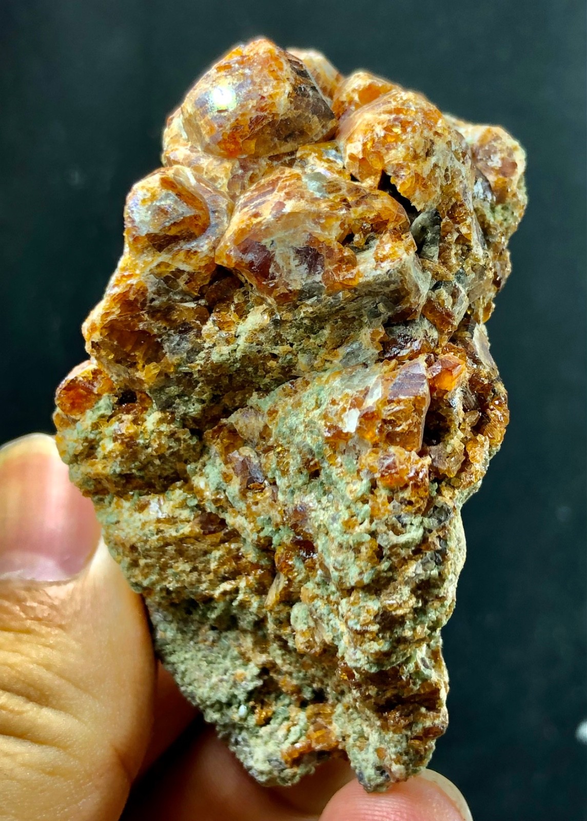 186grams A lovely red garnet specimen cluster on matrix with superb lustre