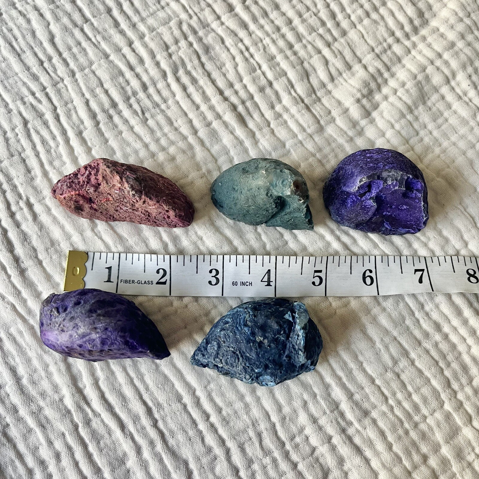 SET/5 Cut Base Purple Blue Amethyst Set Quartz Druzy Geode Rocks bulk gemstones