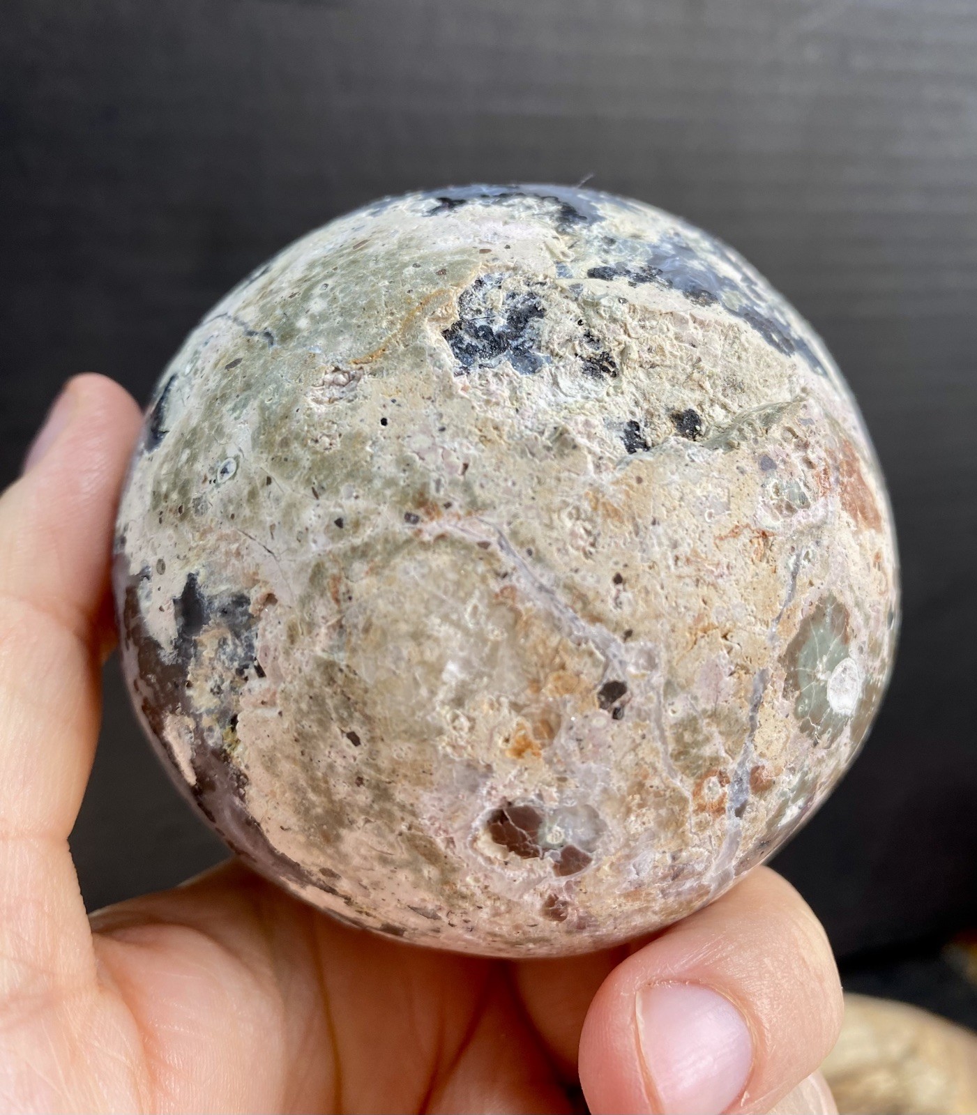 Crystal Argentina Agate Geode Sphere Druzy Raw UV High Quality Rare 264g 7.7cm