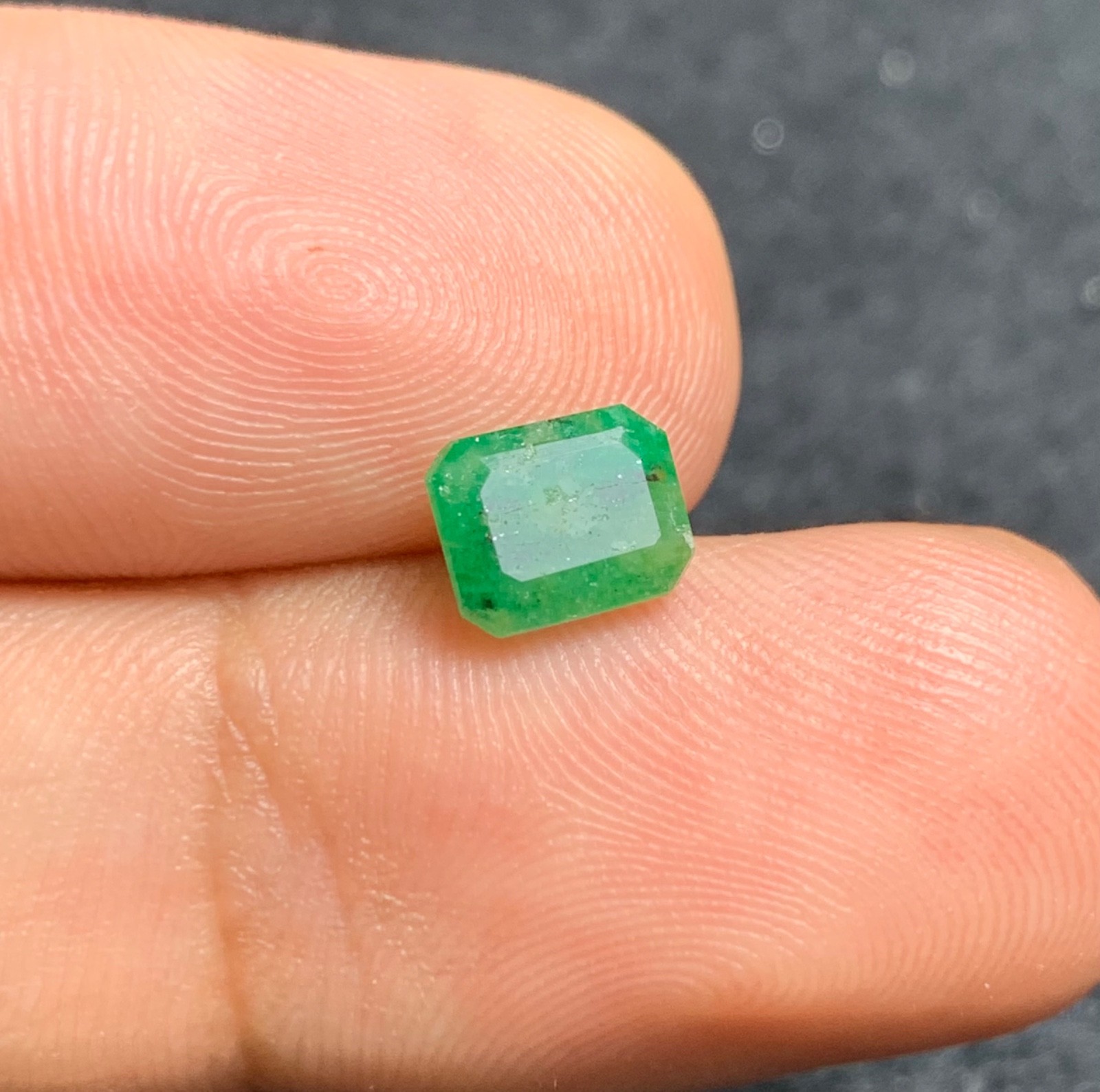 1.45 Cts Natural Emerald Faceted Gemstone from Pakistan.