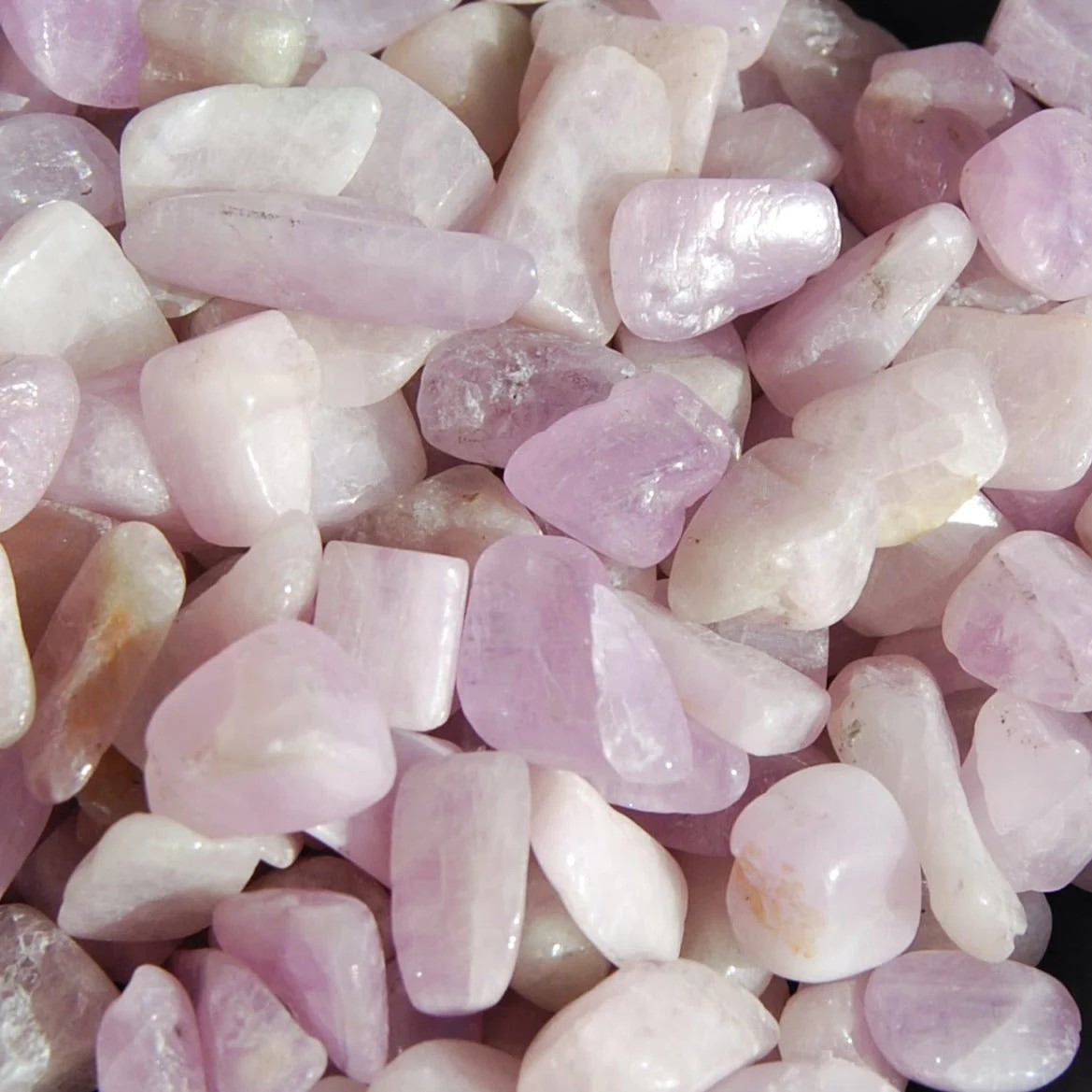 20-25pc Pink Kunzite Crystal Tumbled Stones, XS Flashy Kunzite Crystals, Afghani