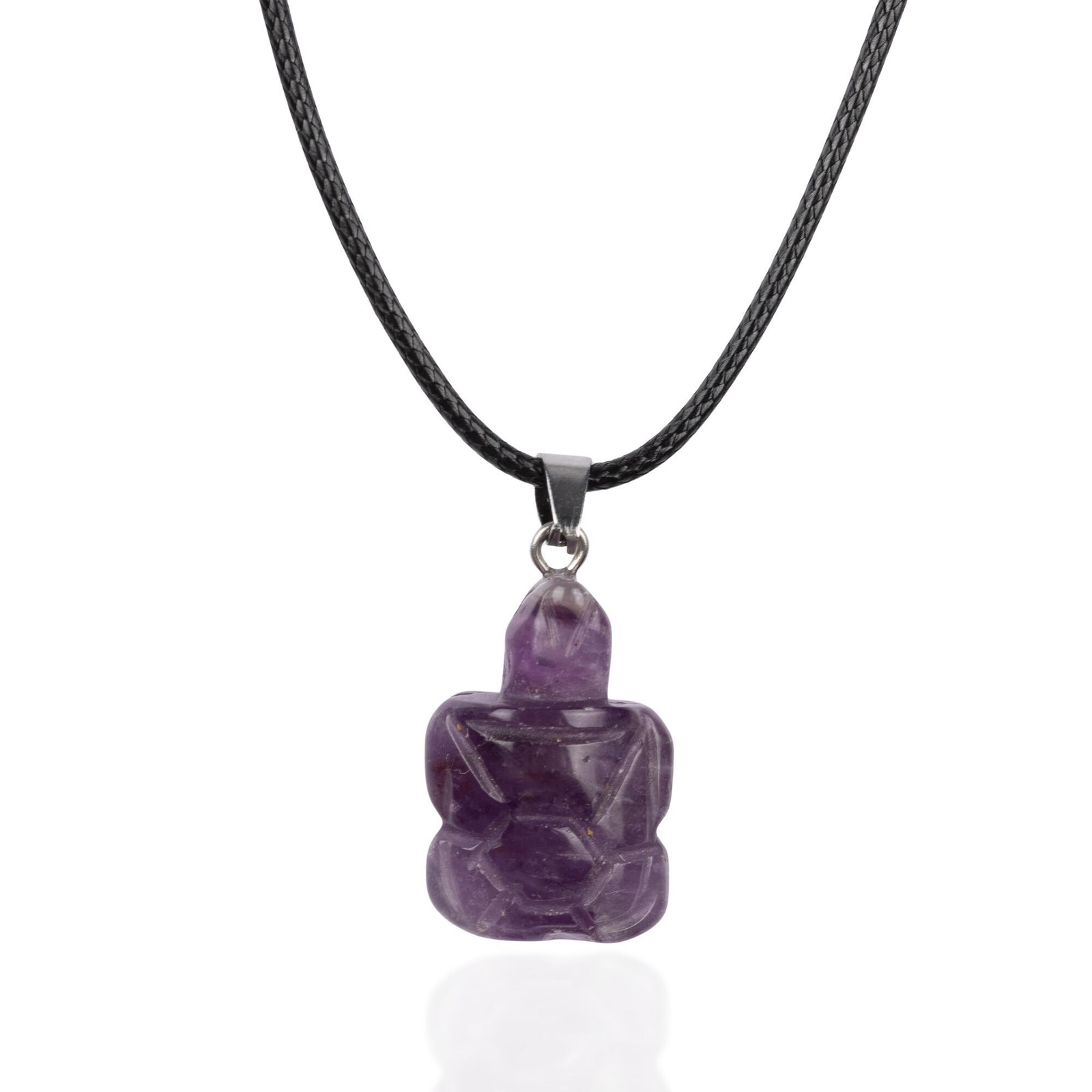Turtle Crystal Pendant Necklace 18″ Cord Natural Stone Jewelry Gift Choose Stone