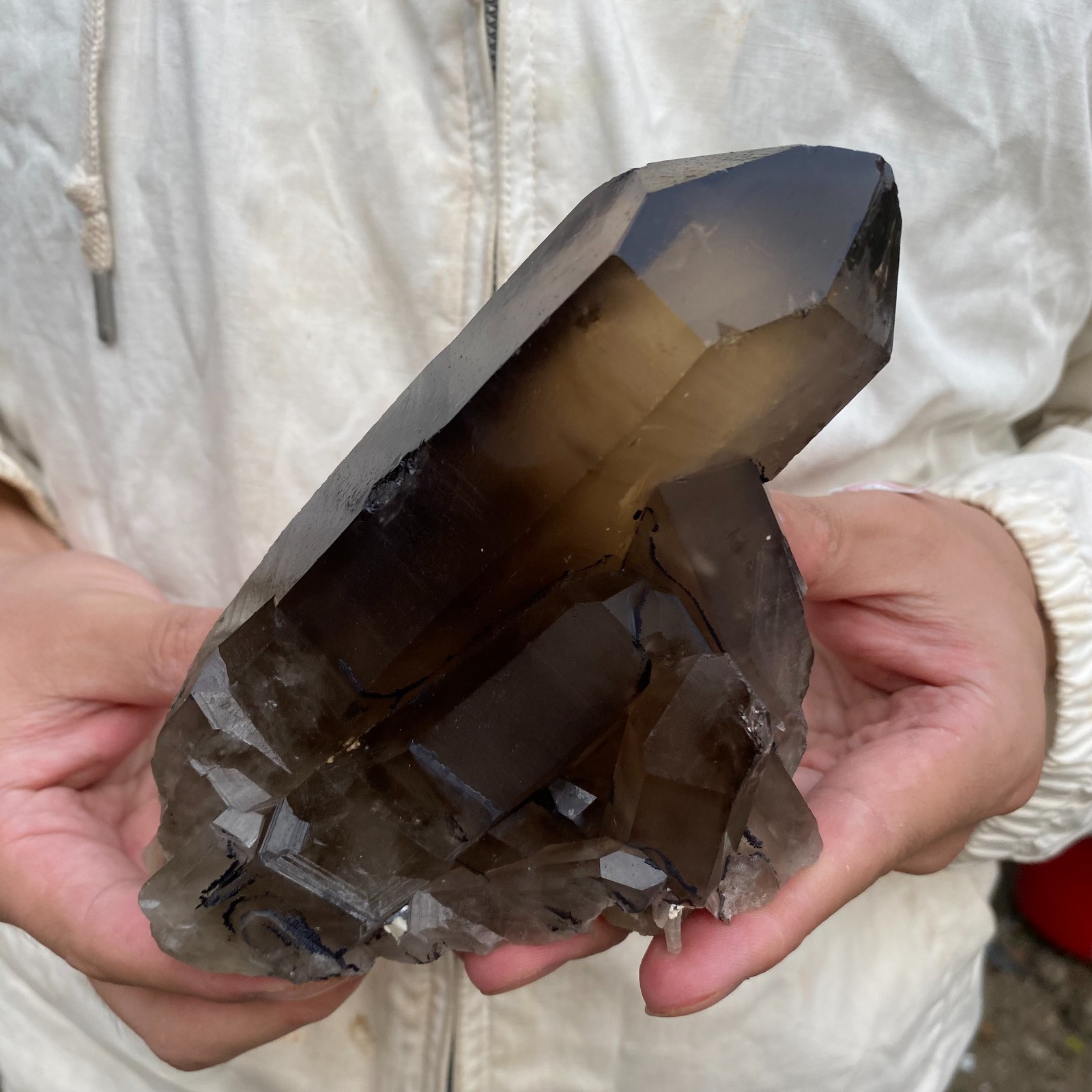 1000G Natural Smoky Black Quartz Cluster Crystal raw Specimen Healing
