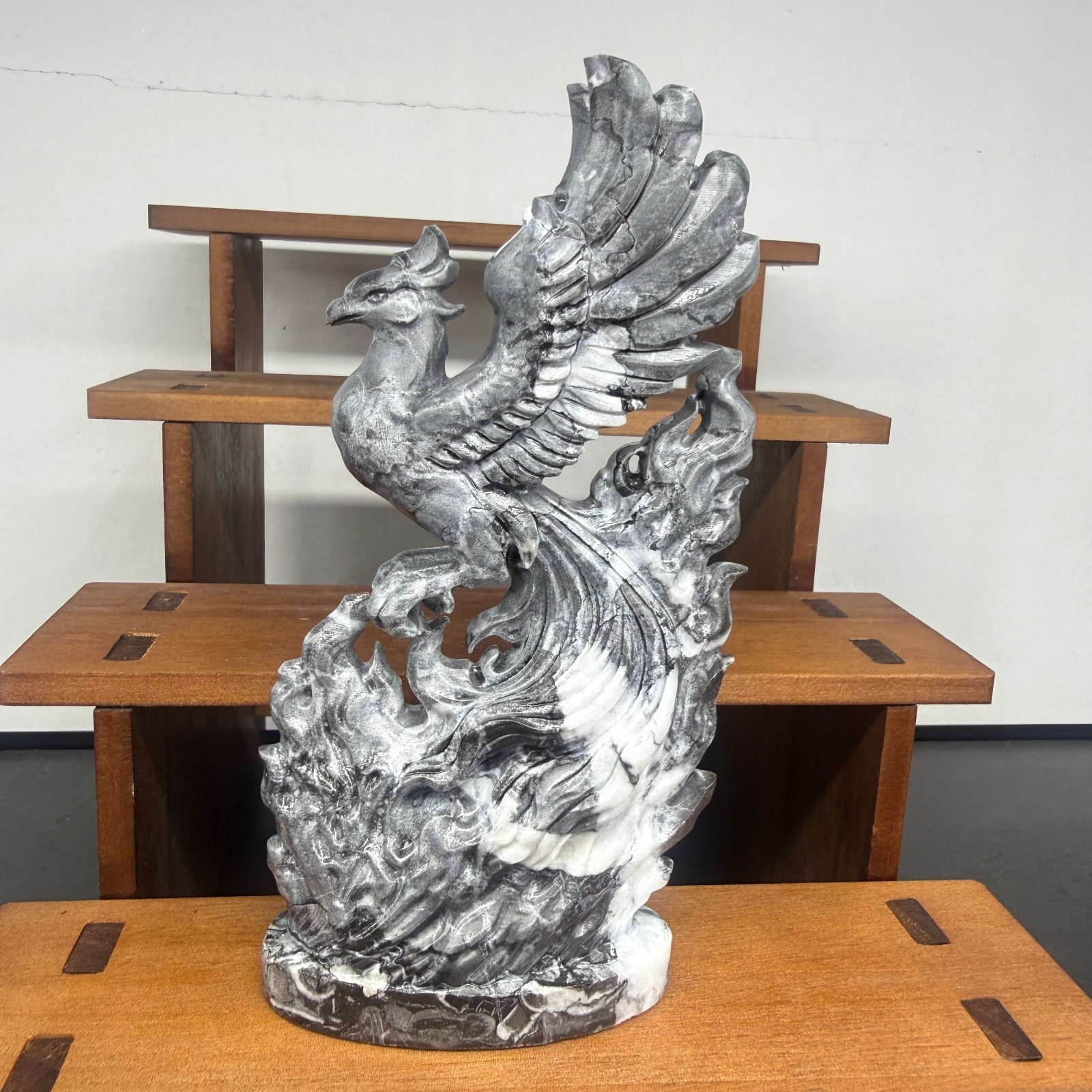 5.8″ Natural quartz hand carved Phoenix skull Crystal reiki healing 1pc