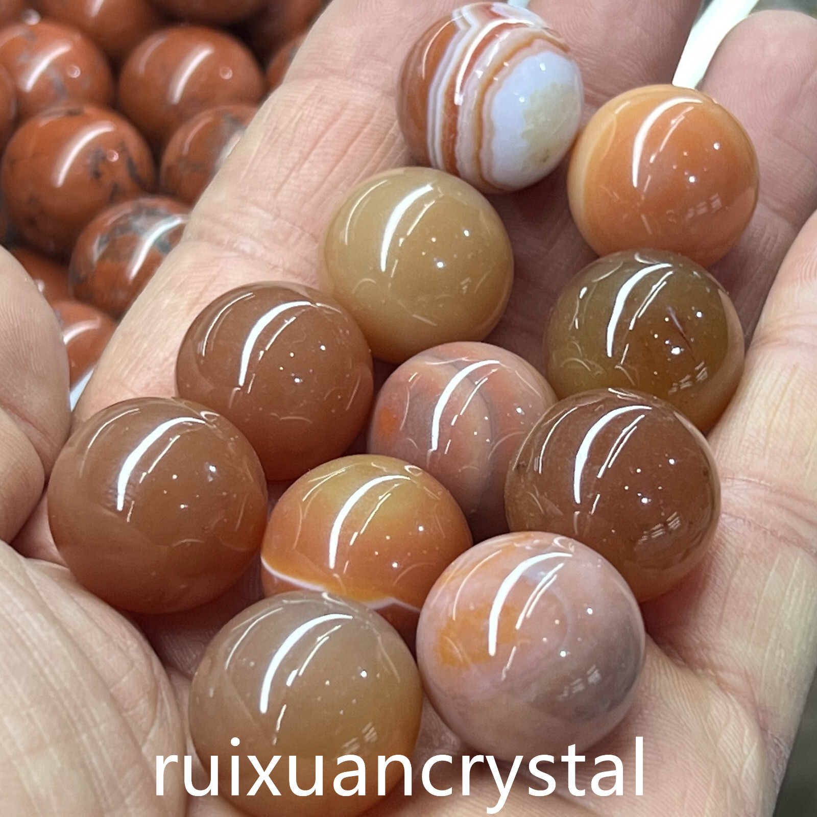 5pc Natural Agate Quartz Sphere Crystal Ball Reiki Healing 20mm