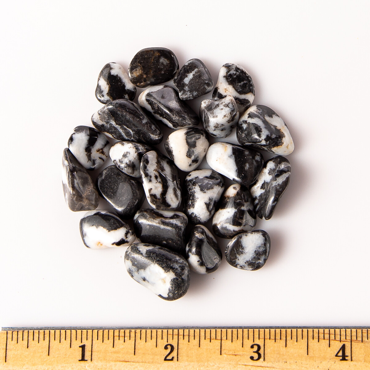 1/4 lb Tumbled Zebra Marble Gemstone Crystals 35-55 Stones Natural Rock Specimen