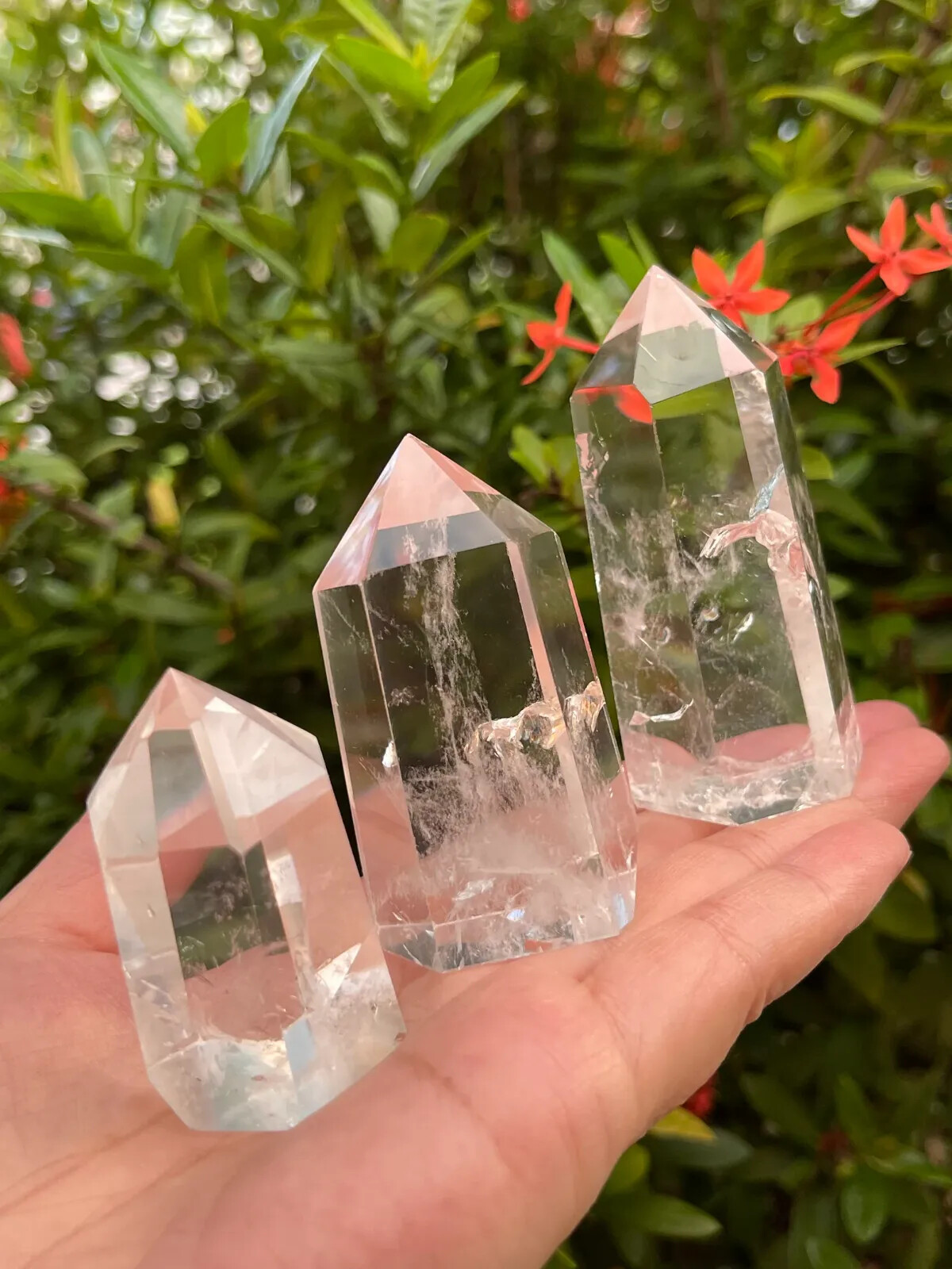Premium Clear Quartz Points, Standing Polished Clear Quartz Point, Pick a Weight