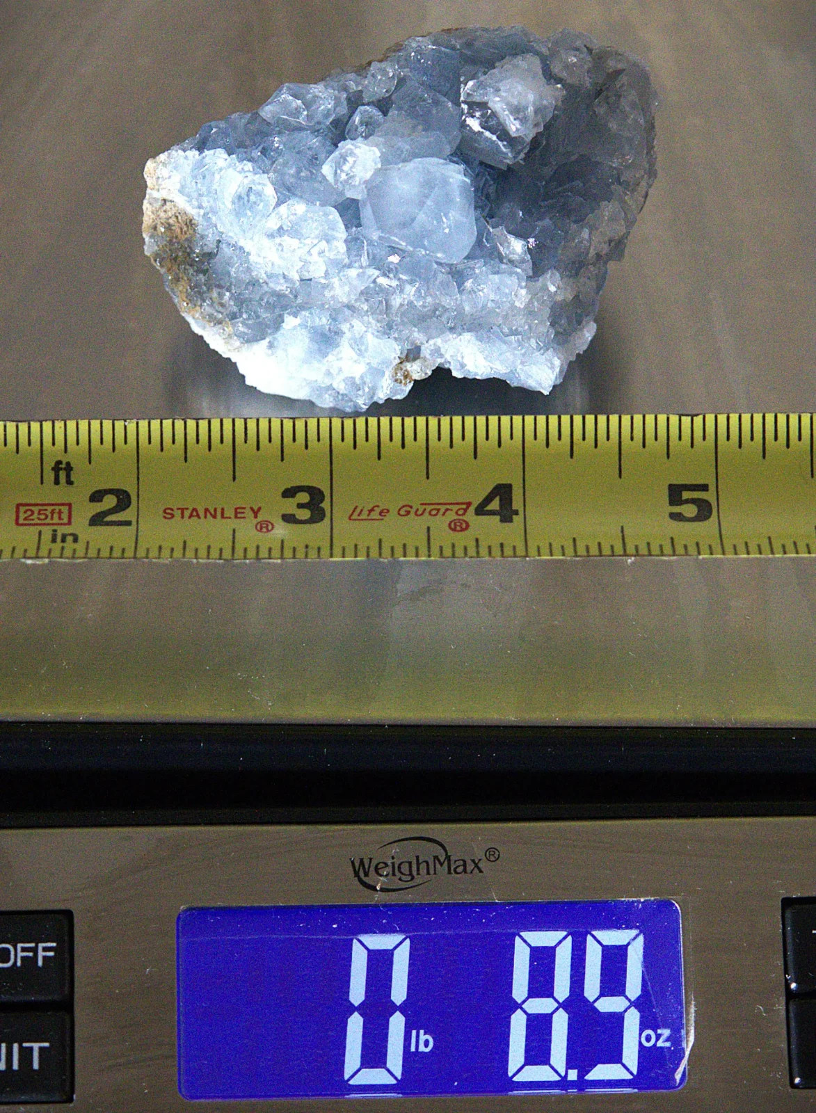 Blue Celestite Geode Cluster: Natural Healing Crystal (8.9oz, 2.75x2in)