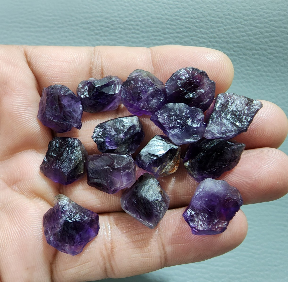 16 Pcs Lot Unique Purple Amethyst Rough Gemstone Raw Size 14-17 MM Crystal Rough