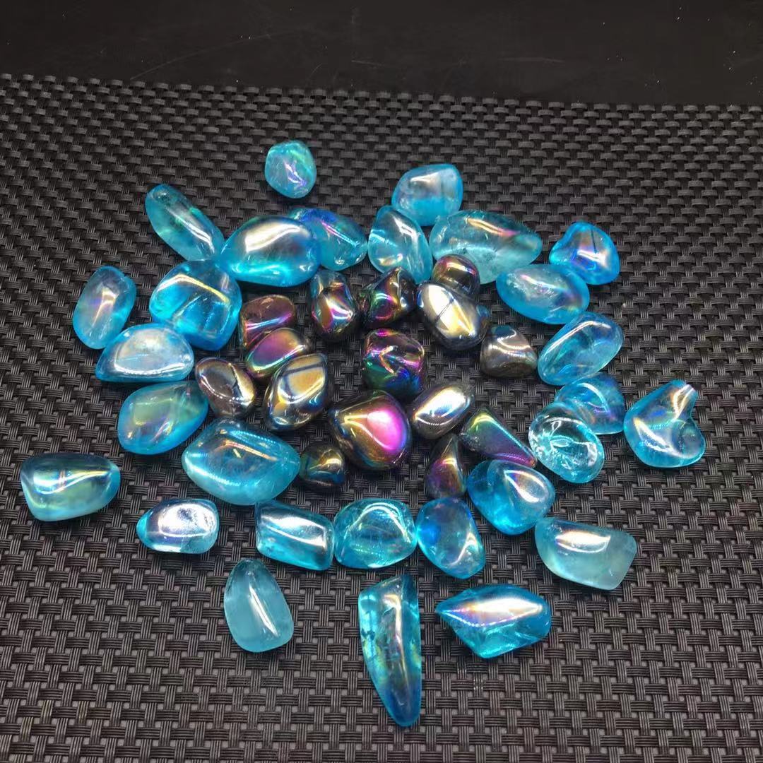 100g A Lot Titanium Rainbow Aura Lemurian Stone Quartz Crystal Healing 20-50Pcs