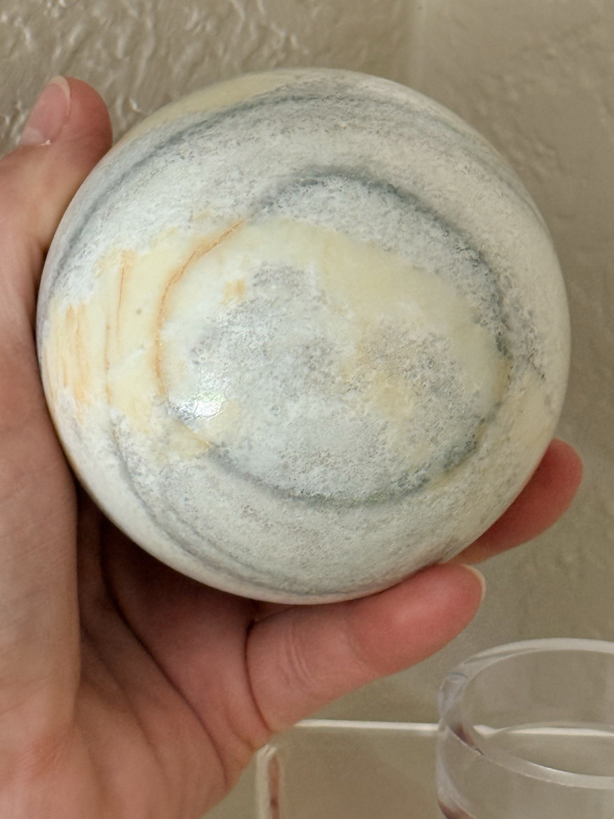Vintage Zebra Calcite Polished Sphere Orb Office Or Home Decor Paperweight 3” in