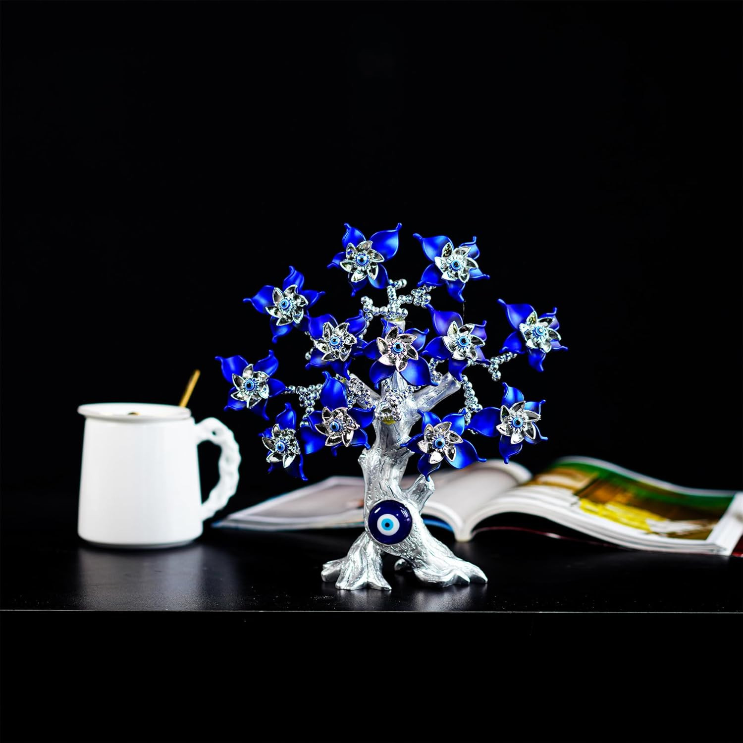 10.4” Turkish Evil Eye Tree Protection Evil Eye Statue for Good Luck,Feng Shui