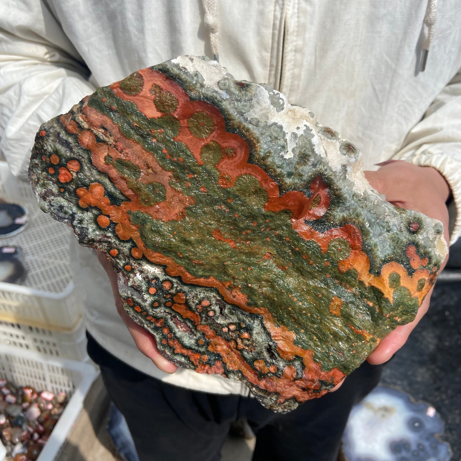 8lb Rare Natural colourful ocean jasper quartz crystal rough mineral specimen