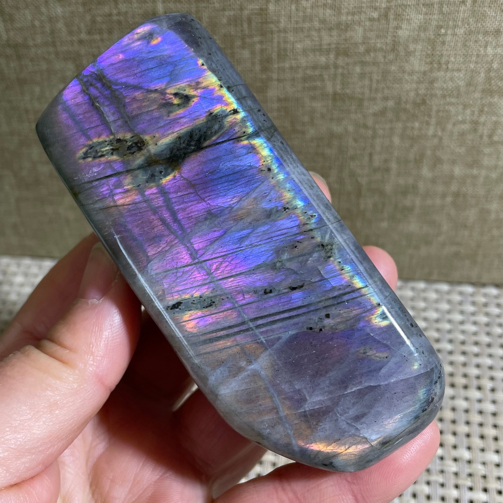 Rare Flashy Labradorite Slab Crystal Rough Gemstone Raw Labradorite Rough 258g